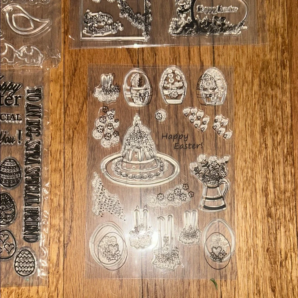 Transparent Easter Decorative Stamps Set NWT